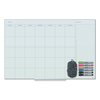 U Brands Floating Glass Dry Erase Undated One Month Calendar, 36 x 24, White 3967U00-01